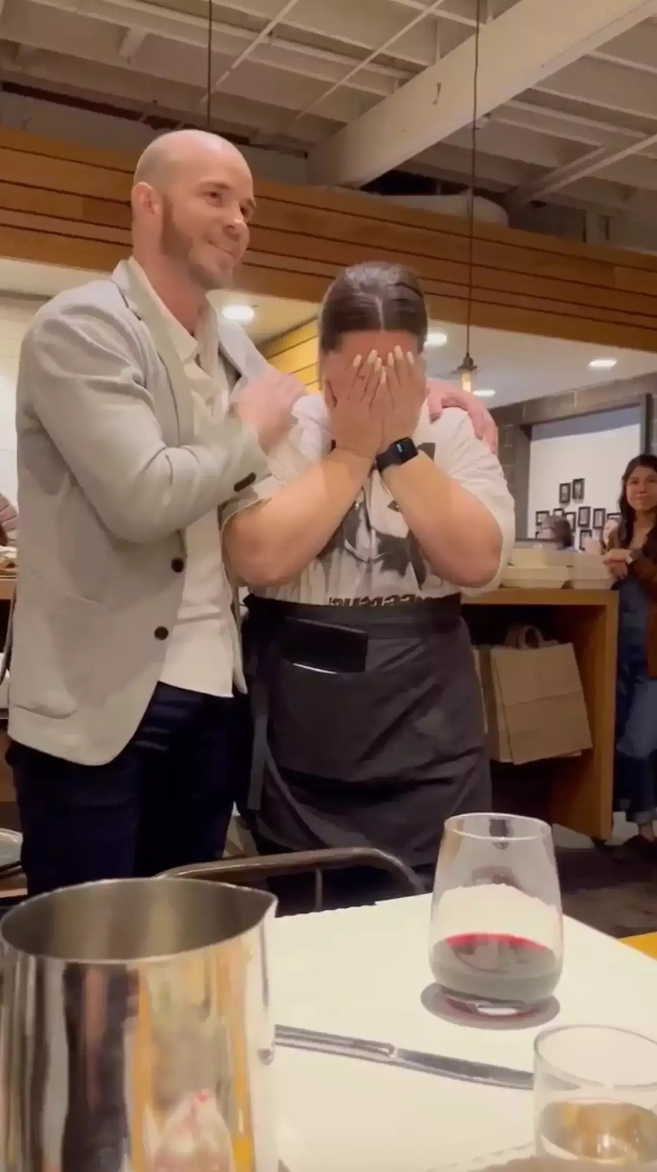 The diners gave her a huge tip.