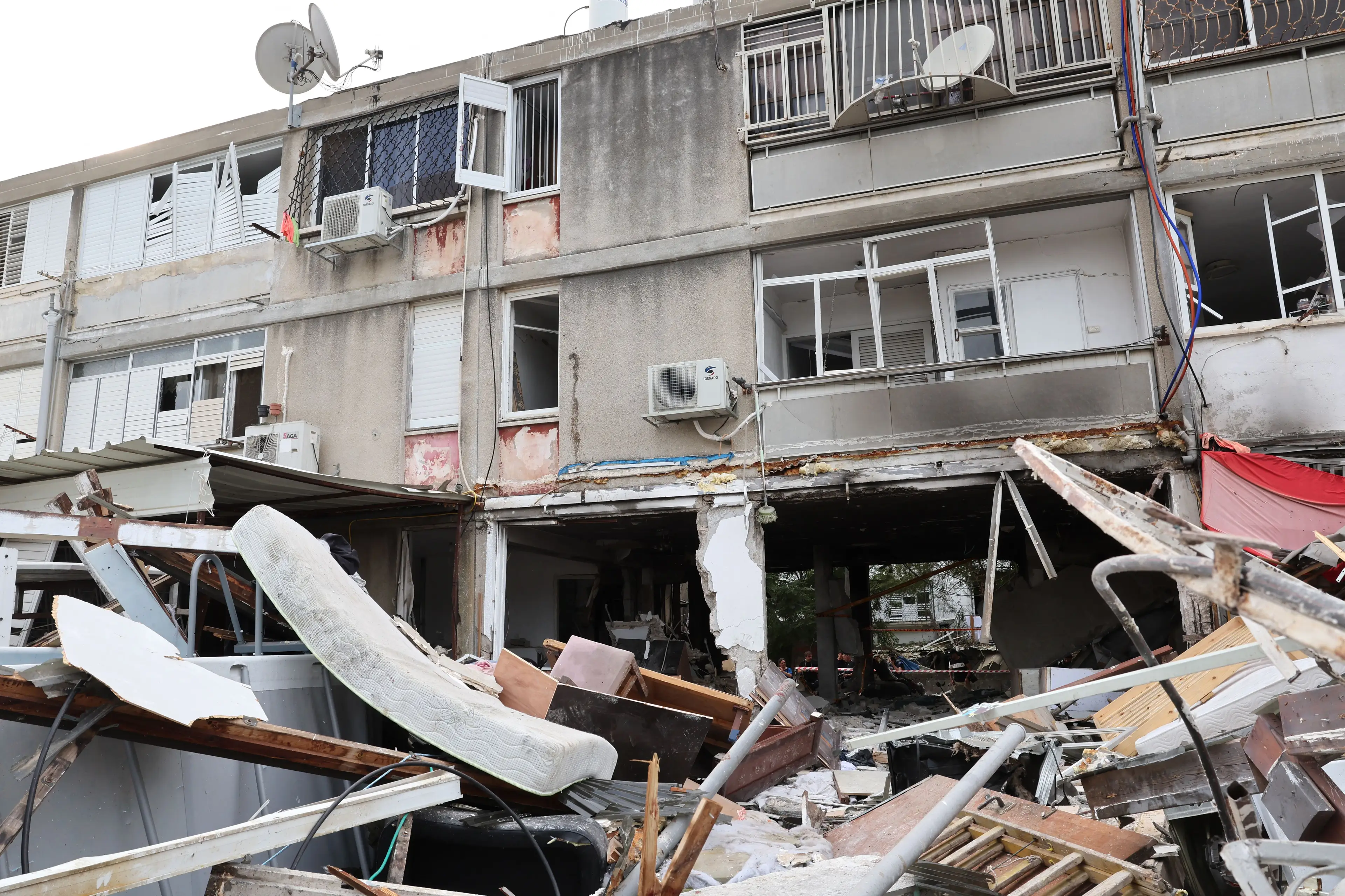A view of the damage in the southern city of Ashkelon after a rocket hit.