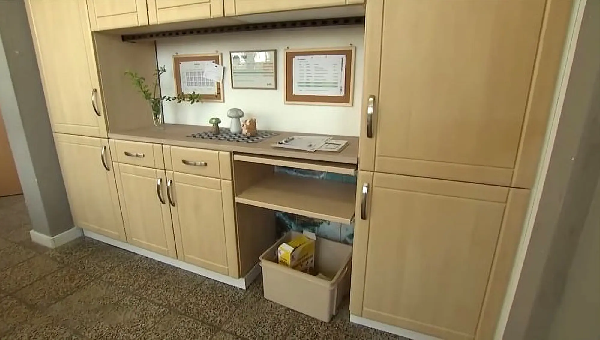 The cash was stashed away inside the cabinet.