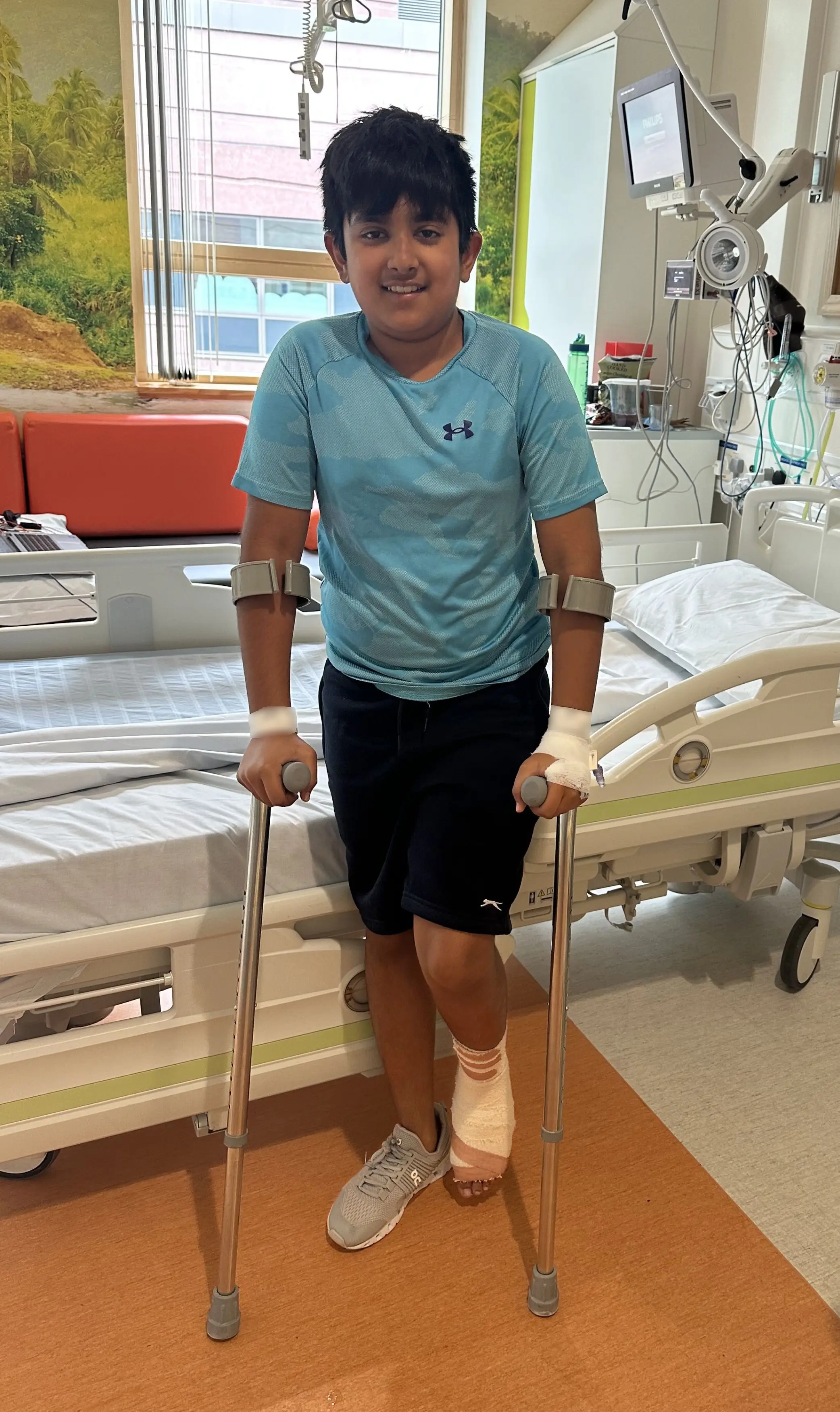 Warm goo from inside the cube spilt onto his foot (Kennedy News & Media)