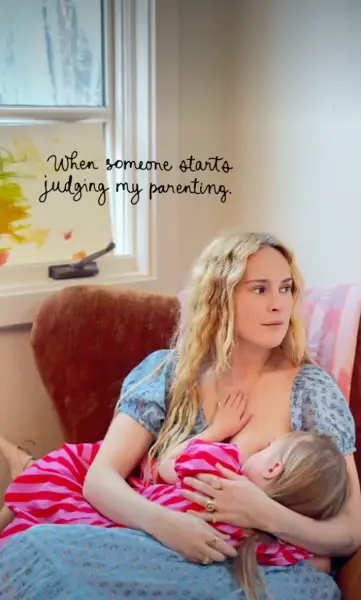 Bruce Willis' daughter Rumer posted a video breastfeeding her daughter Louetta, three, on Instagram (Instagram/@rumerwillis)