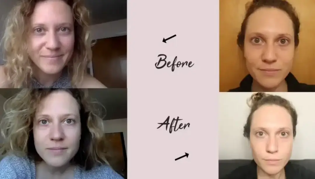 Sara shared her progress pictures after a year of taking collagen supplements (YouTube/Sara Anderson)
