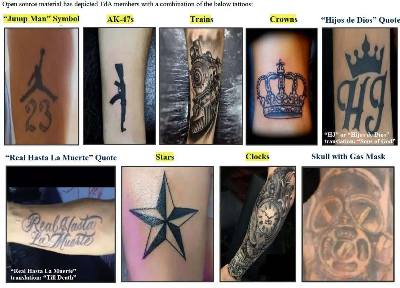 Check out the clock tattoo, doesn't that look familiar? (Homeland Security Investigations)