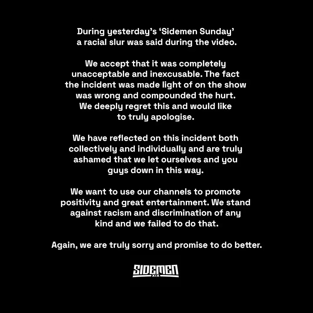 "We are truly sorry and promise to do better."