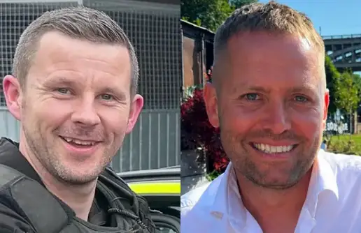 Pc Tom Clough (left) and PC Matthew Blades (Cleveland Police)
