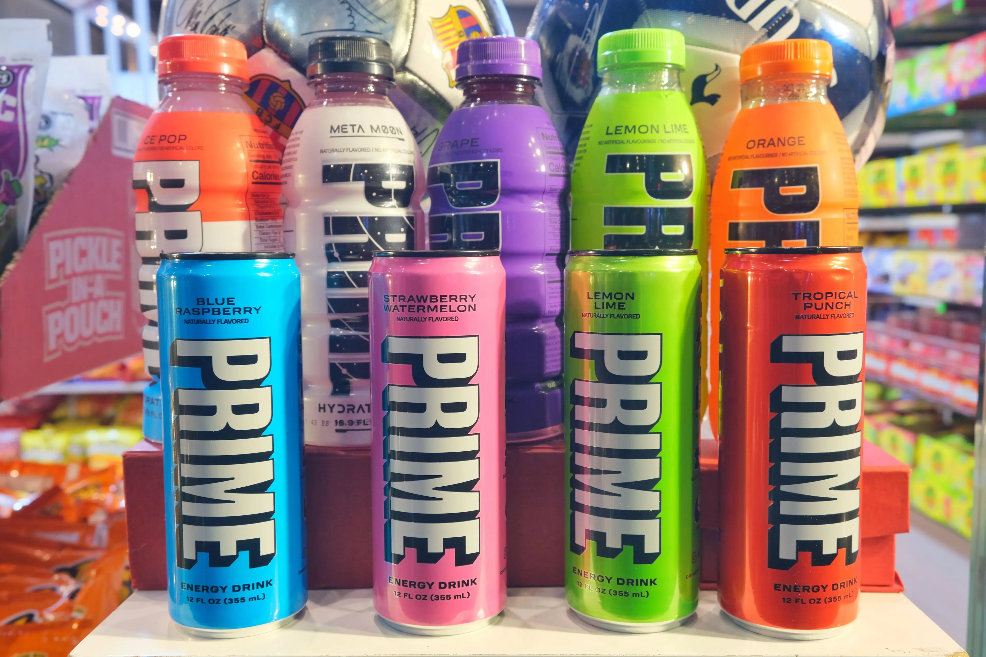 Prime energy drinks are particularly popular among children.