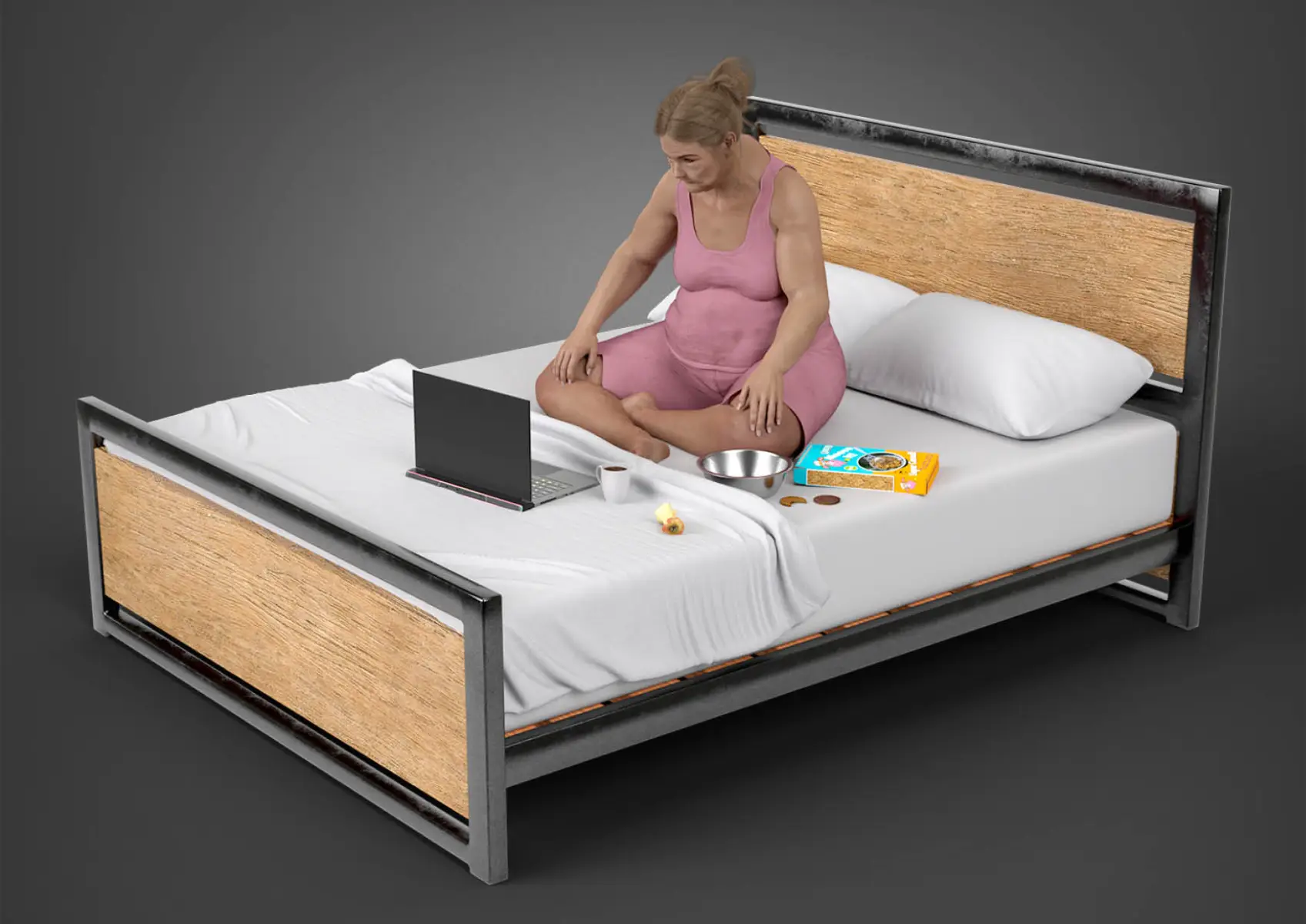 It's fair to say Anna hasn't exactly got a good remote work set-up.  (Furniture at Work)