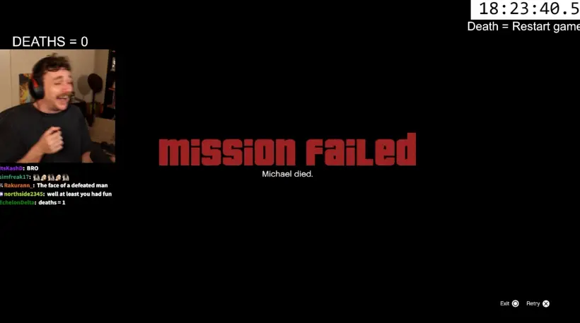 Twitch streamer Crayator did an 18-hour no death streak on GTA 5 (Twitch/Crayator)