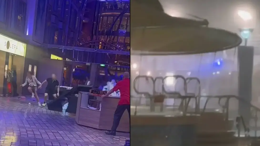 Cruise passengers thought ship 'tilting 45 degrees' was special effects until chaos followed on board in horror footage