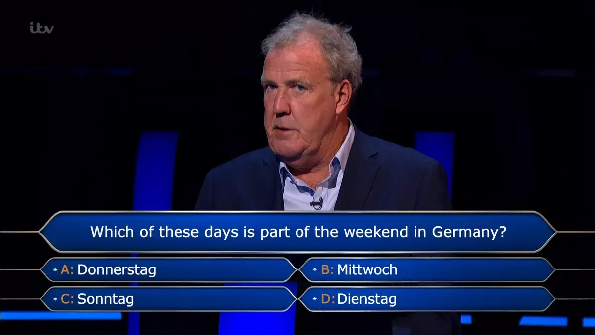 Jeremy Clarkson reassured the contestant it could be 'completely innocent'.