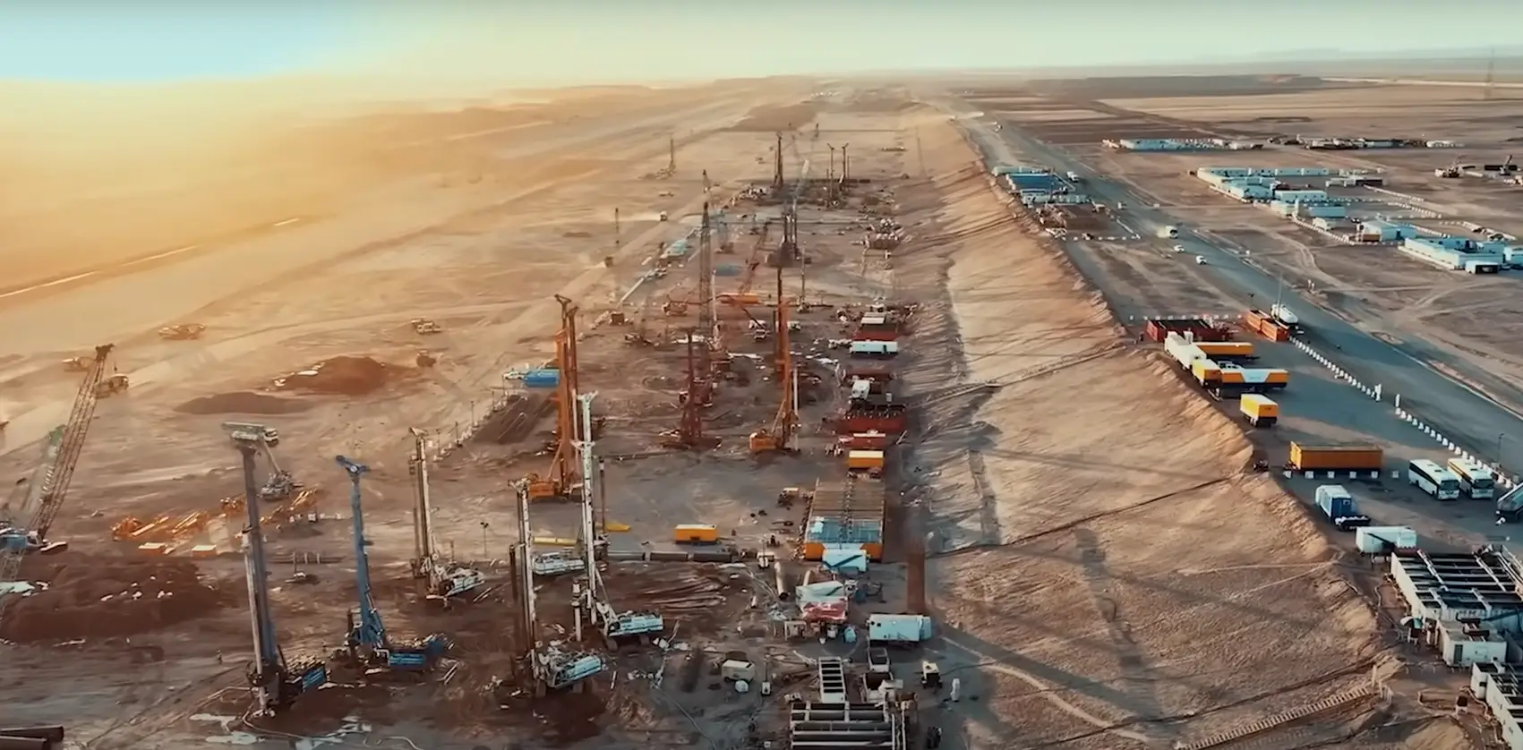 Construction under way on The Line. (Neom)