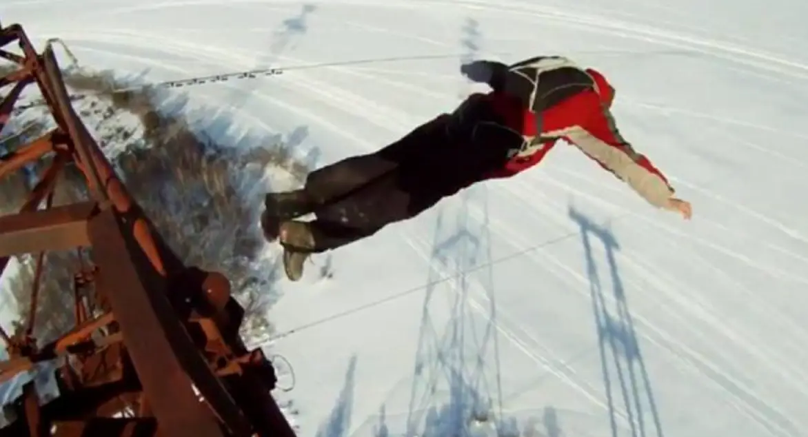 He was lucky to survive the huge fall.