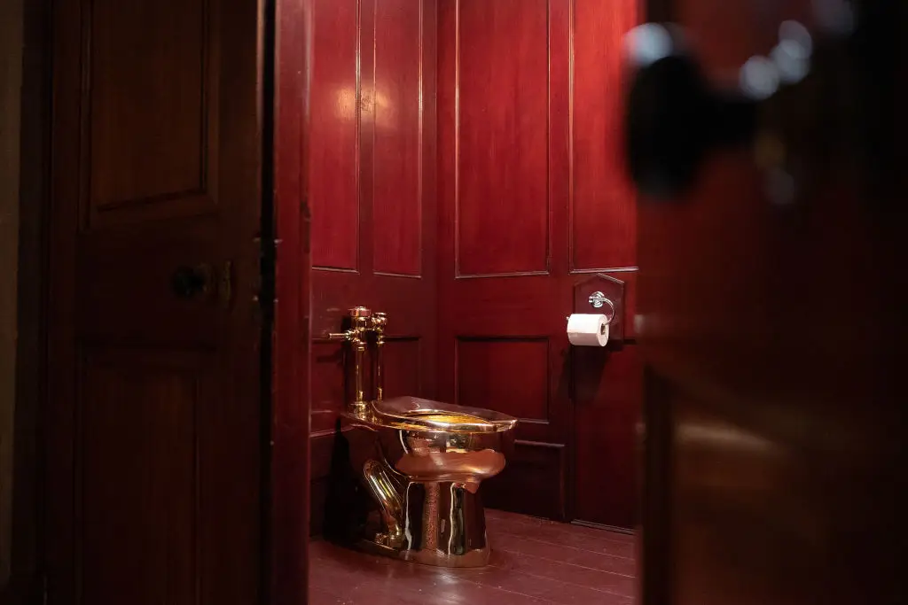 It was part of Maurizio Cattelan's UK exhibition at Blenheim Palace. (Leon Neal/Getty Images)