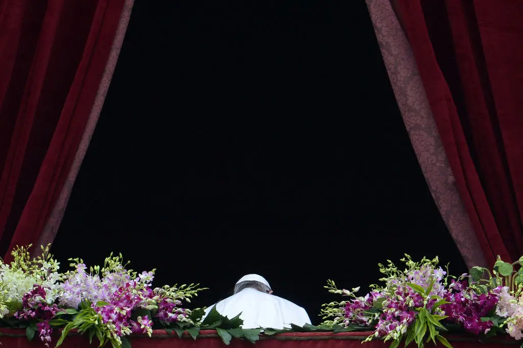 The main balcony at St. Peter’s Basilica (FILIPPO MONTEFORTE/AFP via Getty Images)