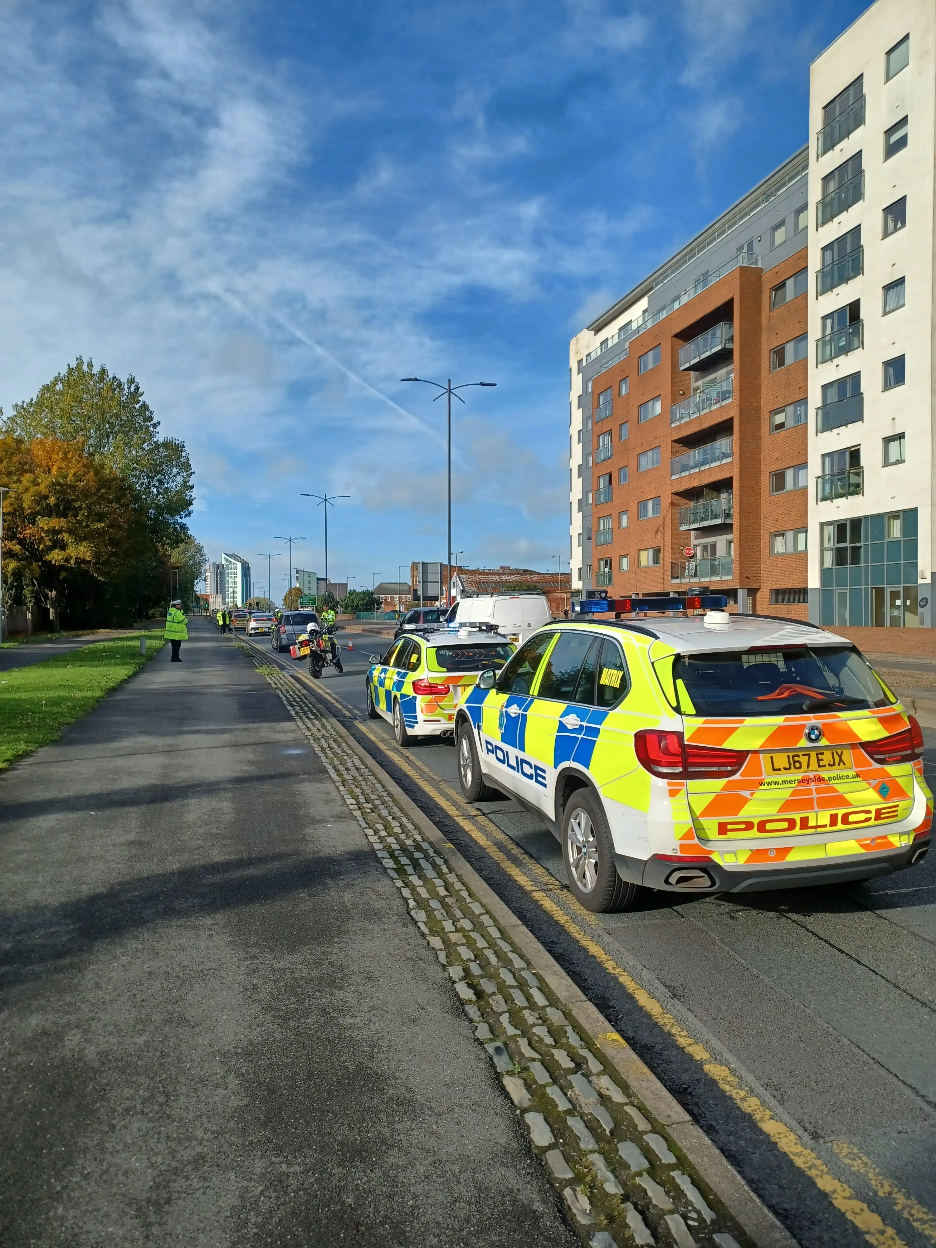 Merseyside Police's Roads Policing Unit discovered a woman driving her car despite it being badly damaged.