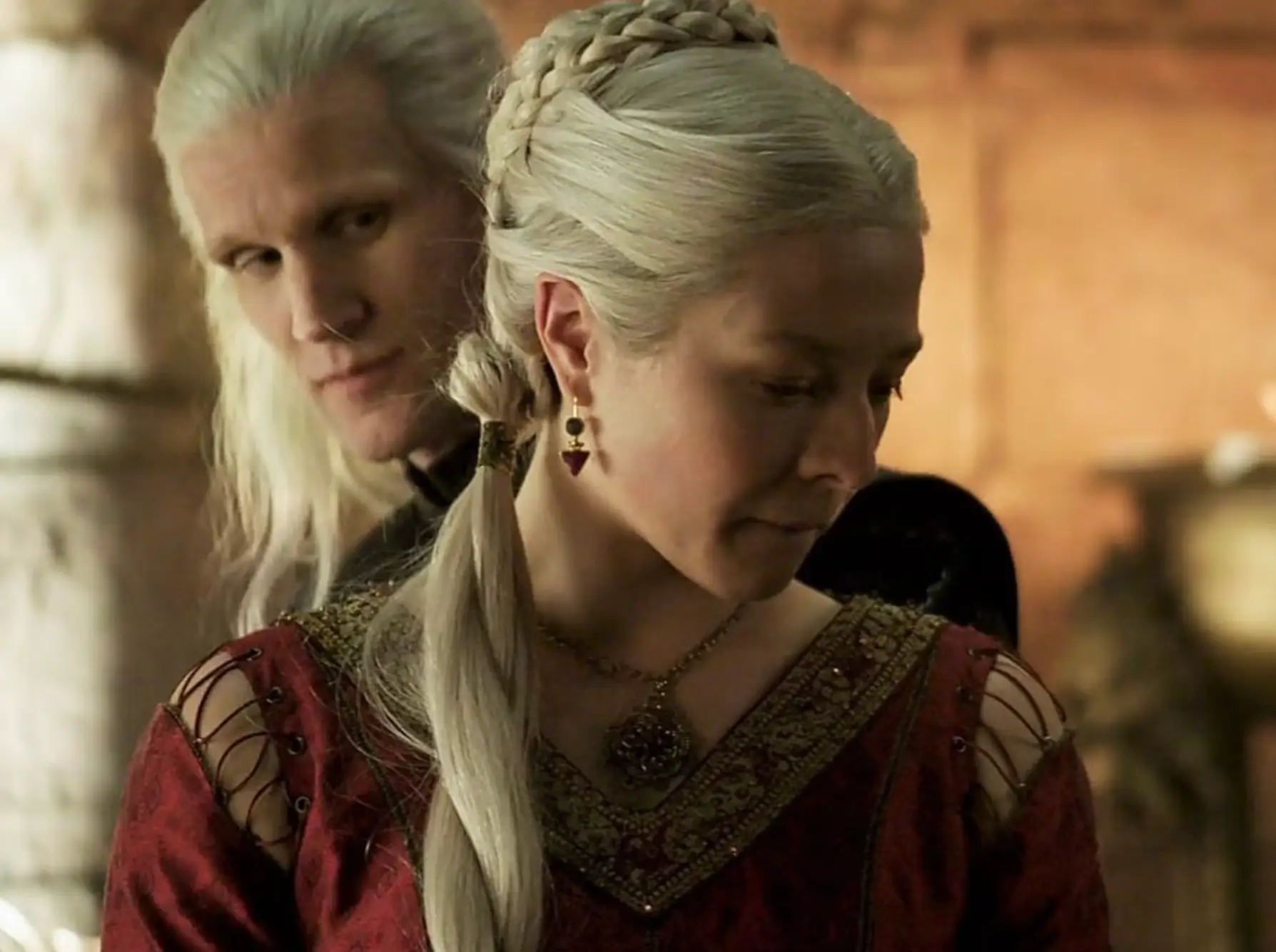 Emma D'Arcy and Matt Smith as Rhaenyra and Daemon.