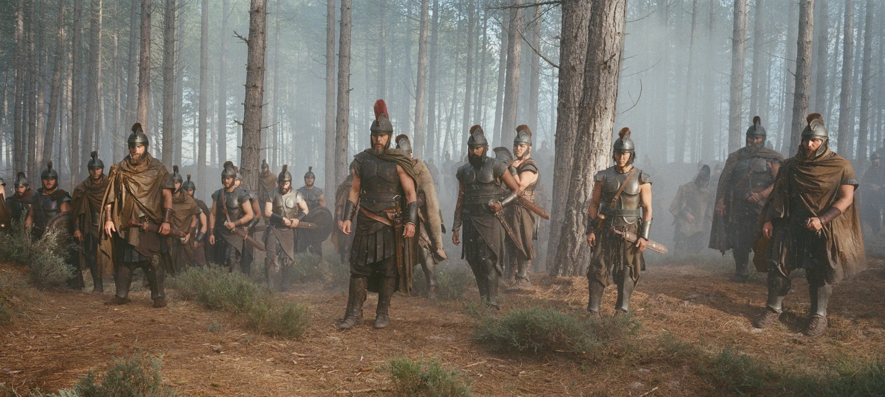 Matt Damon as he finds the giants in The Odyssey (Press Association)