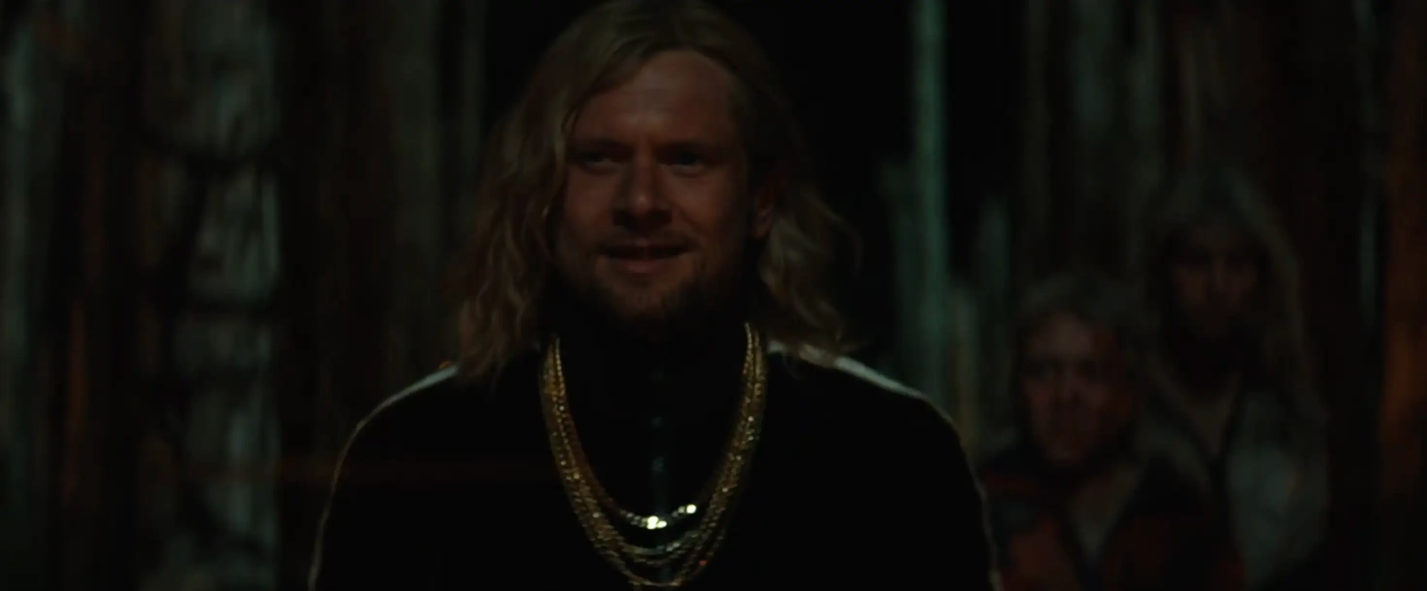 Jack O'Connell's Jimmy Crystal leading the Jimmies into the Bone Temple (Sony Pictures)