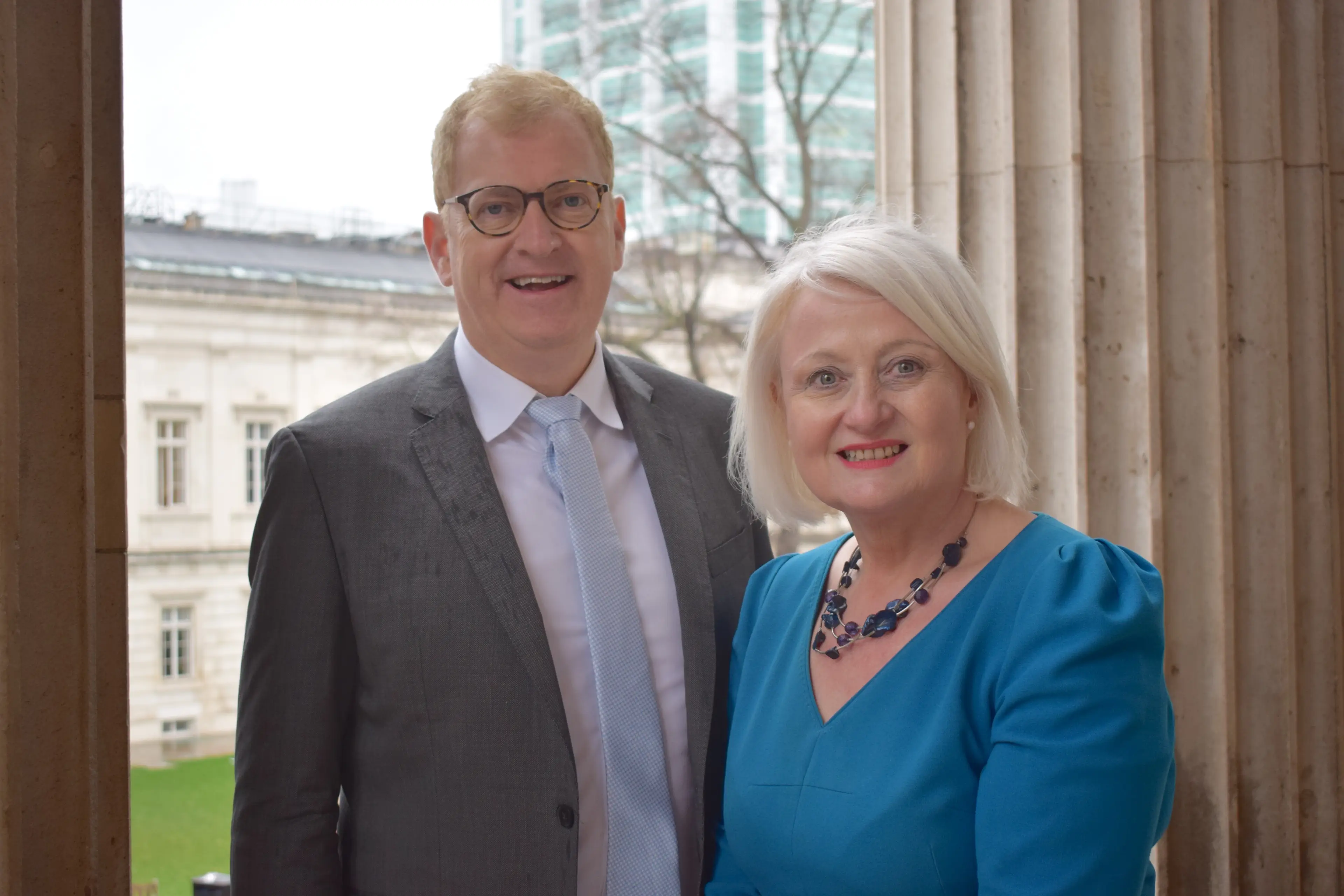 Dr Paul Mulholland with Dame Siobhan McDonagh (Marie Mangan/UCLH)/PA Wire)