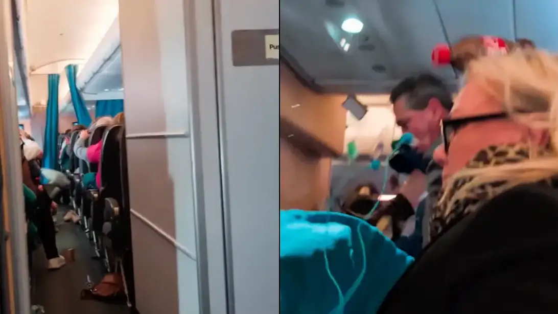Terrifying moment passengers 'fear they'll die' as plane is hit by extreme turbulence