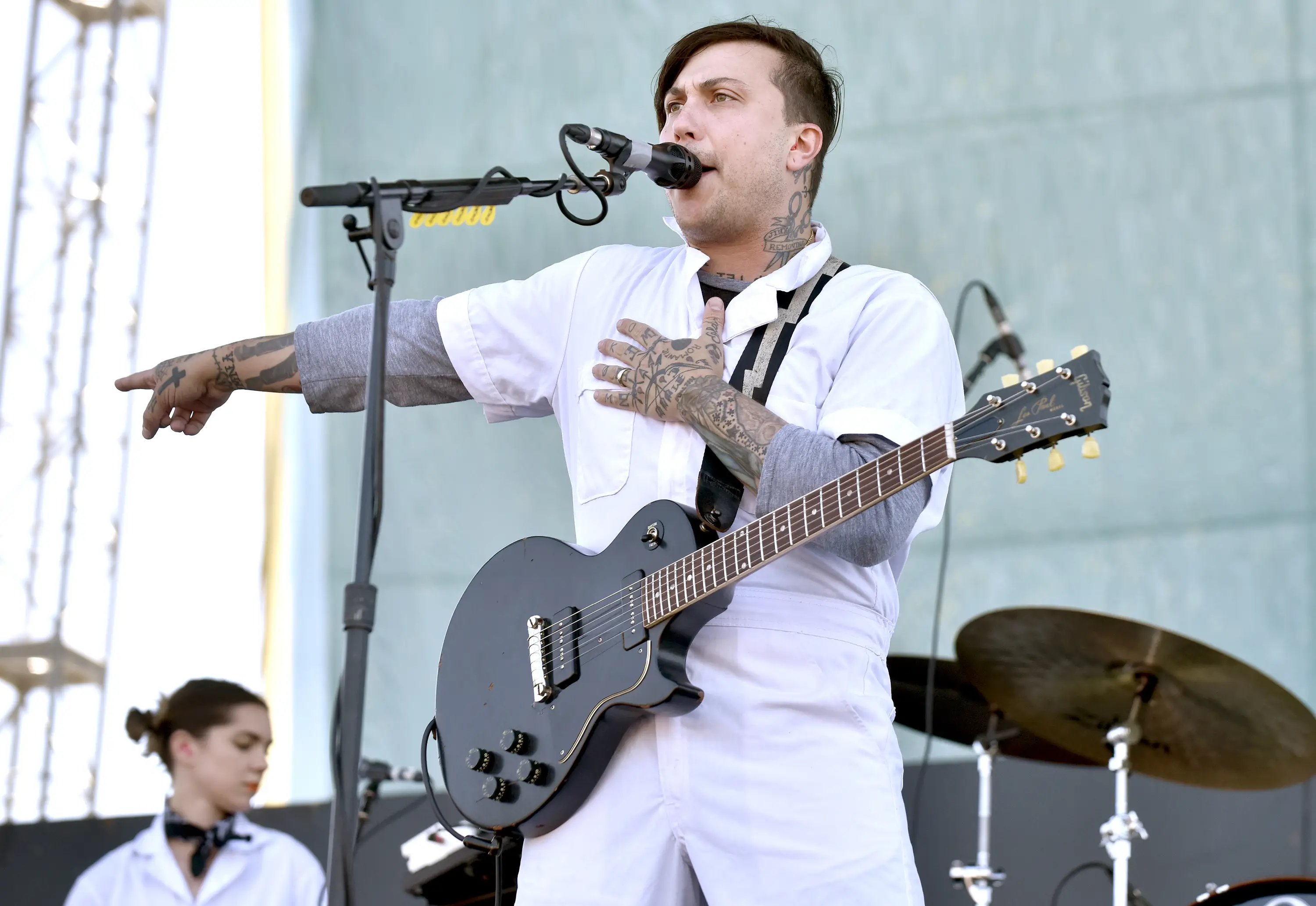 Frank Iero, pictured in 2019, spoke emotionally about the band's reunion earlier this week (