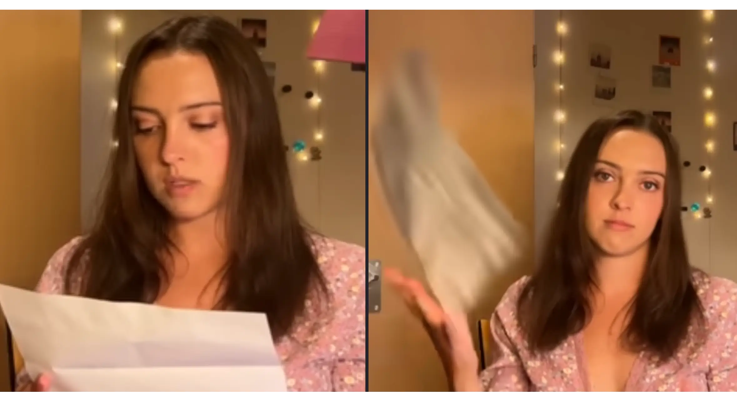 Woman employed full-time on cruise throws payslip on floor after reading wage for two weeks of work