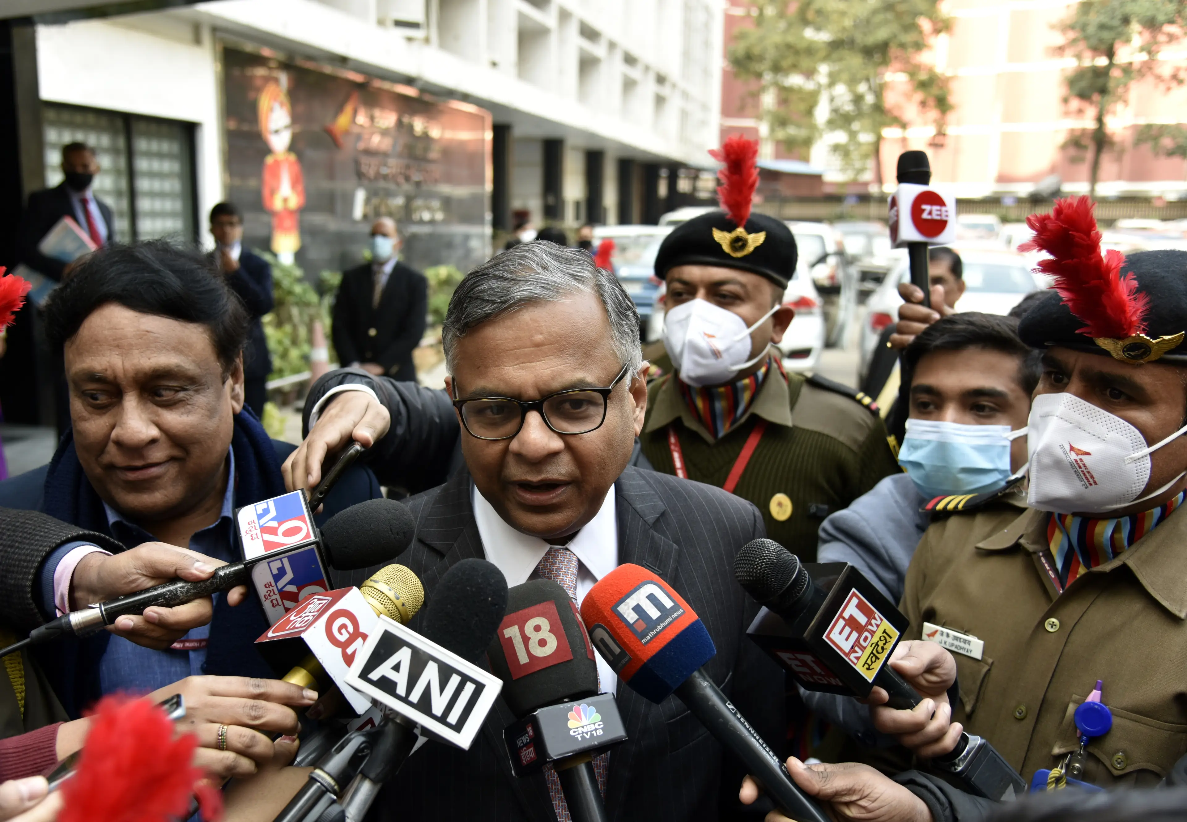 N Chandrasekaran, pictured in 2022, said the Boeing had 'recently been serviced' (Sonu Mehta/Hindustan Times via Getty Images)