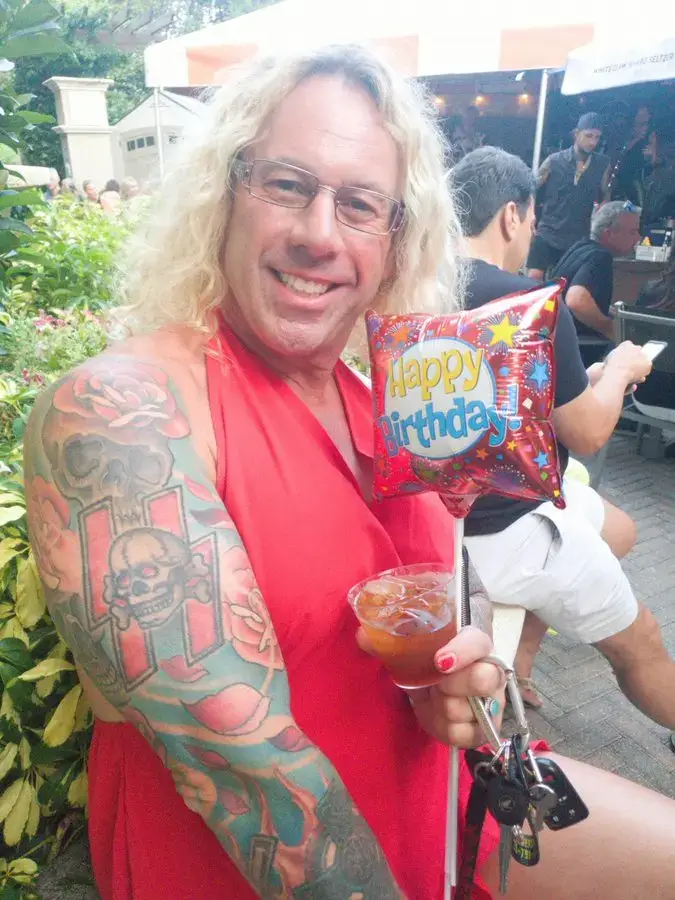 Images which have surfaced of the father revealed he had a Nazi inspired tattoo (Facebook)