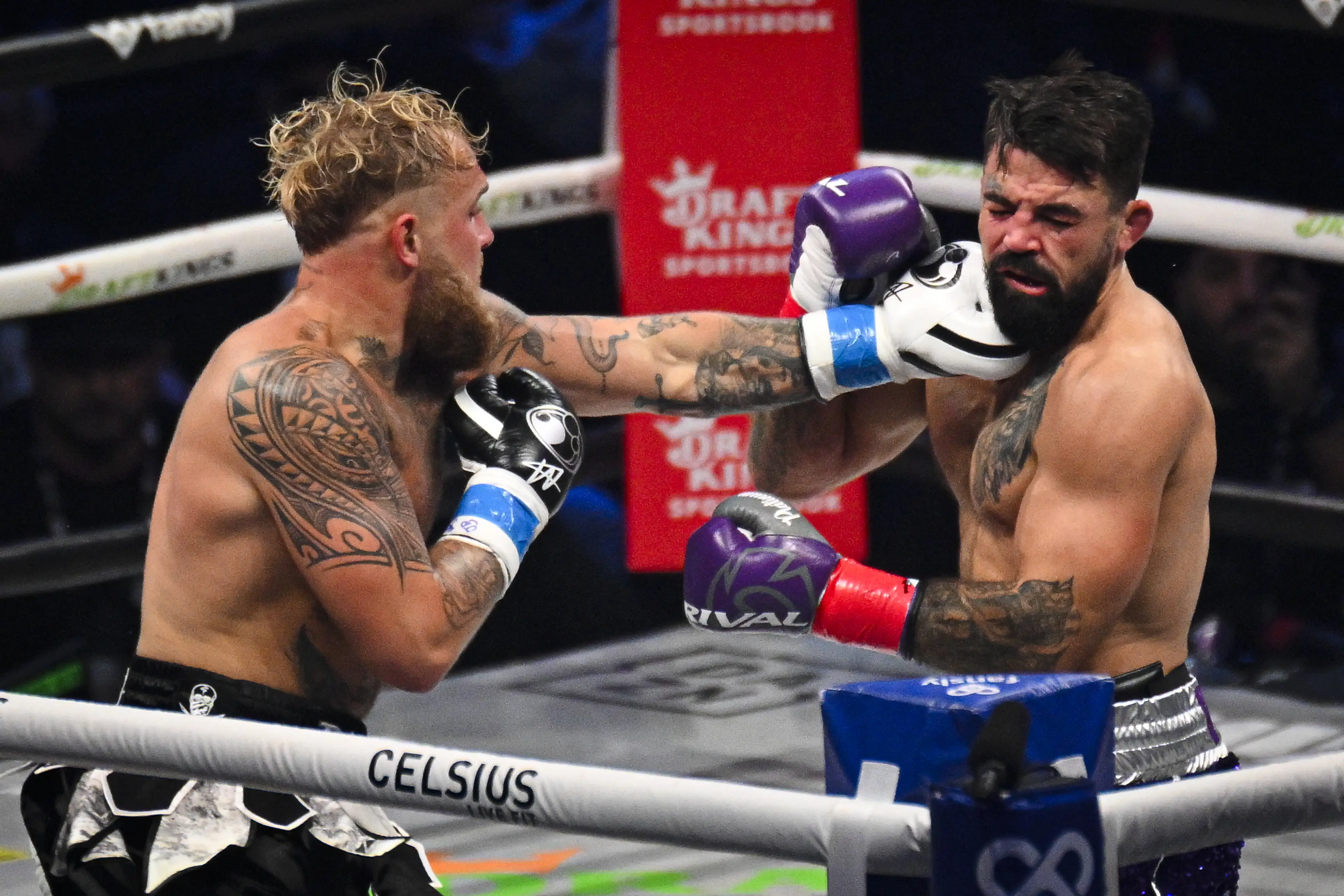 Jake Paul defeated Mike Perry in Florida on Saturday (Miguel J. Rodriguez Carrillo/Anadolu via Getty Images)