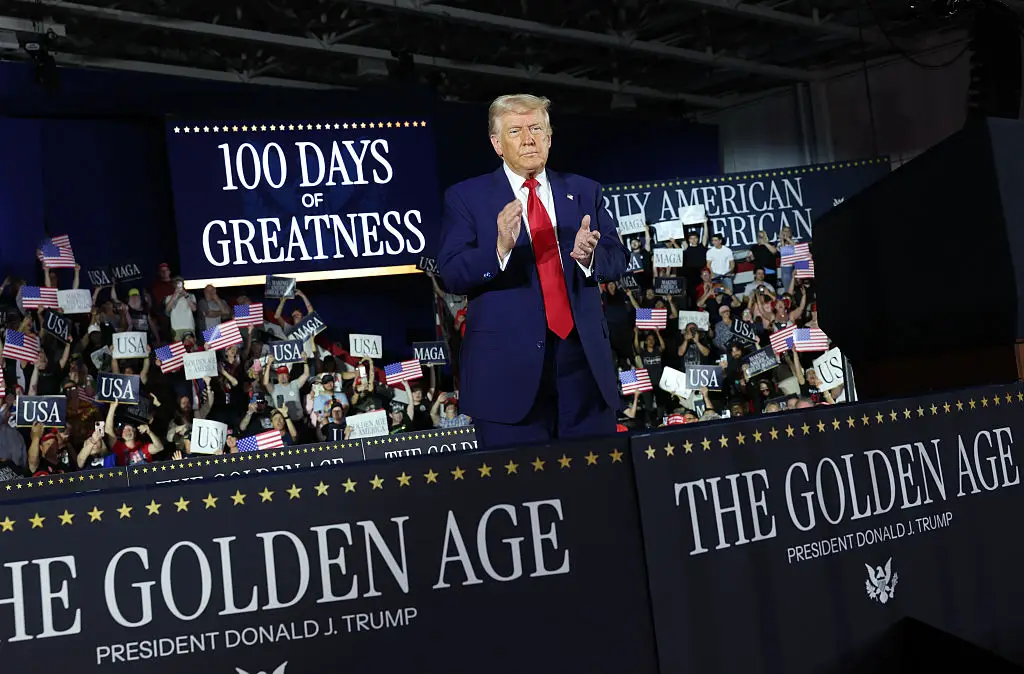 Donald Trump has marked 100 days in his second term of presidency (Scott Olson/Getty Images)