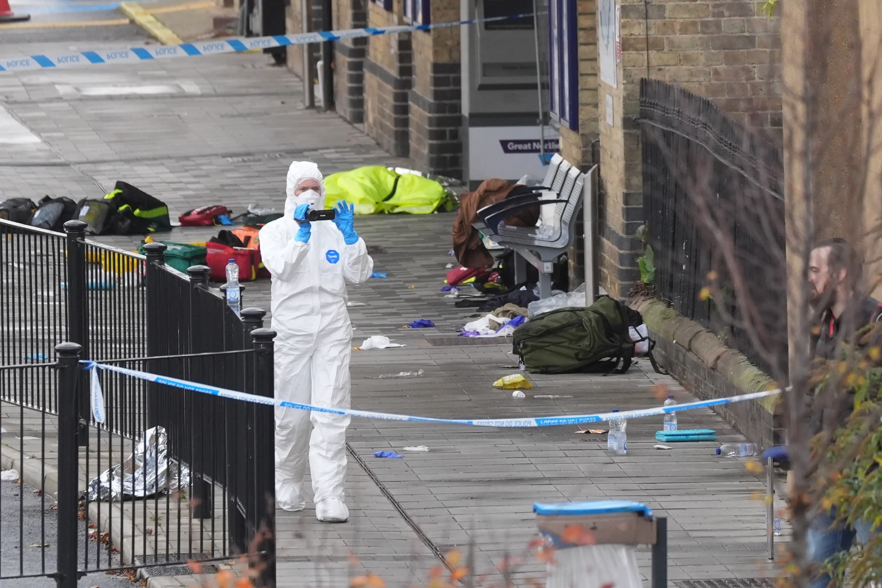 Investigations are taking place at Huntingdon train station. (Joe Giddens/PA Wire)