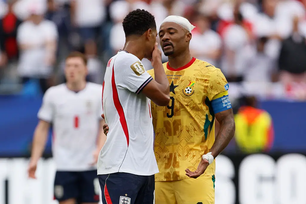 Bellingham was not sent off. (Richard Sellers/Sportsphoto/Allstar via Getty Images)