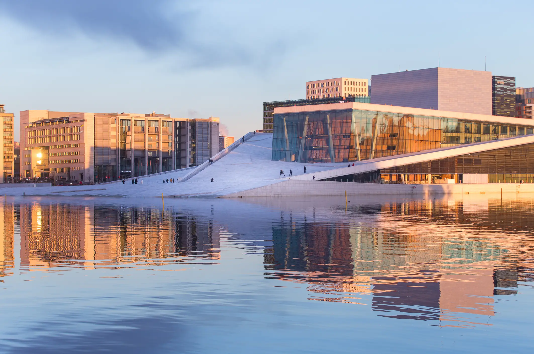 The Oslo Opera House that can you walk on top of.
