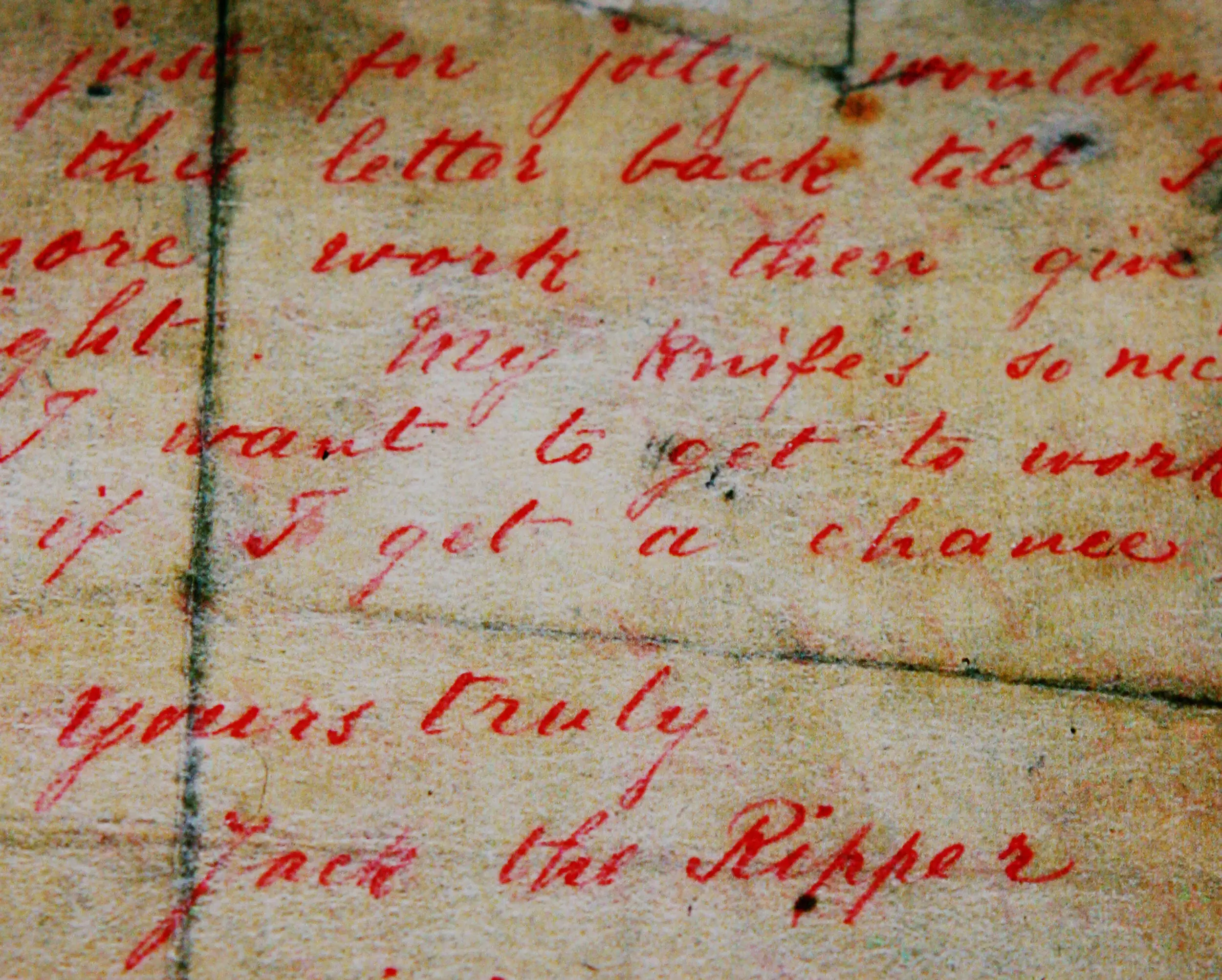 The letter supposedly sent by Jack the Ripper to police in 1888 (CARL DE SOUZA/AFP via Getty Images)