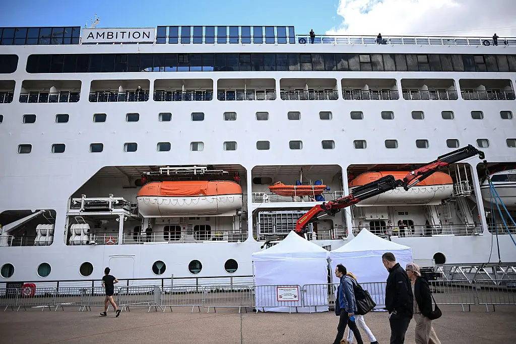 The Ambition is currently docked at the Bordeaux Port. (Christophe ARCHAMBAULT / AFP via Getty Images)