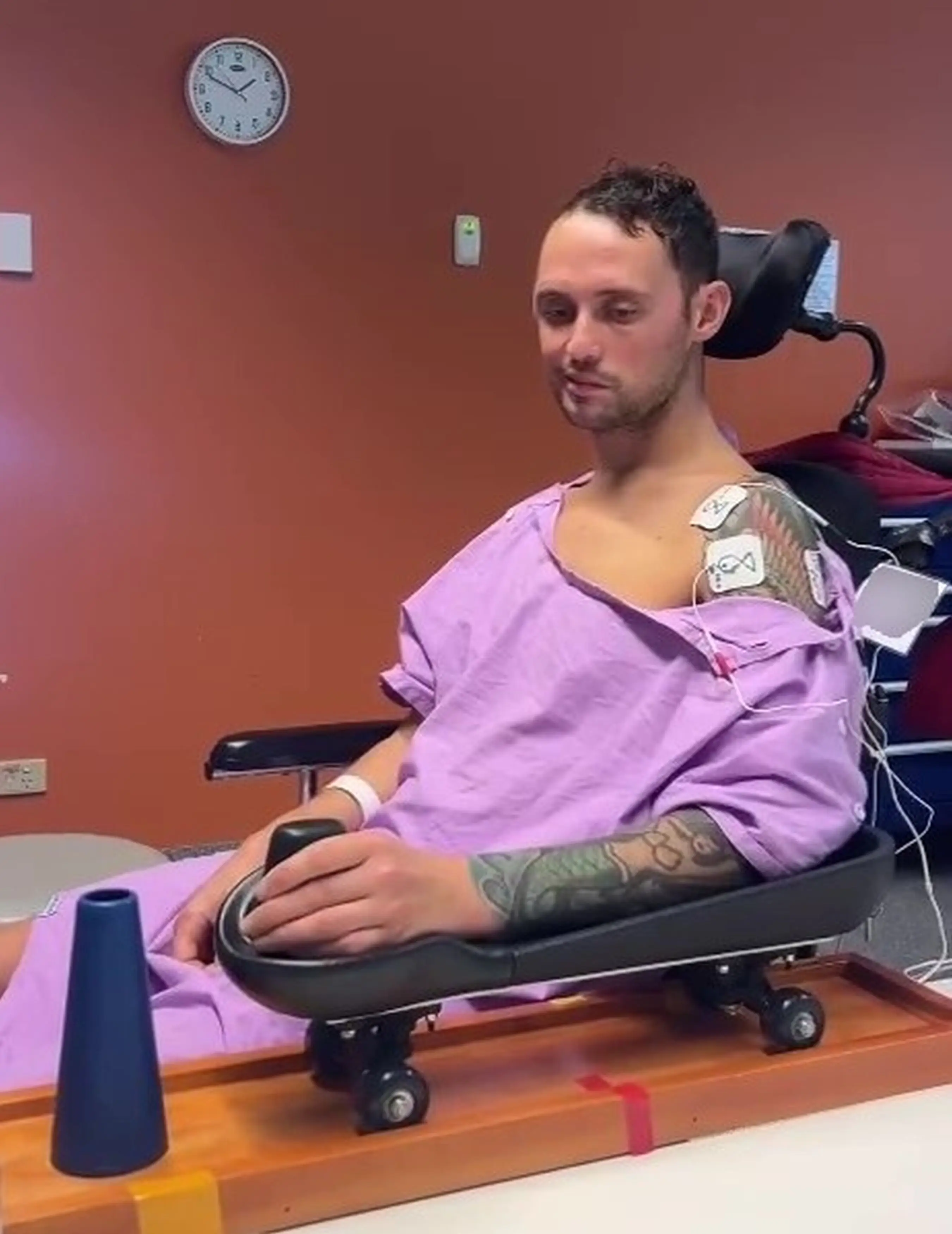 Stella found Liam paralysed on their bathroom floor after his stroke, and they've been told that it'd cost £8,000 a week to have the rehabilitation in Australia (Kennedy)