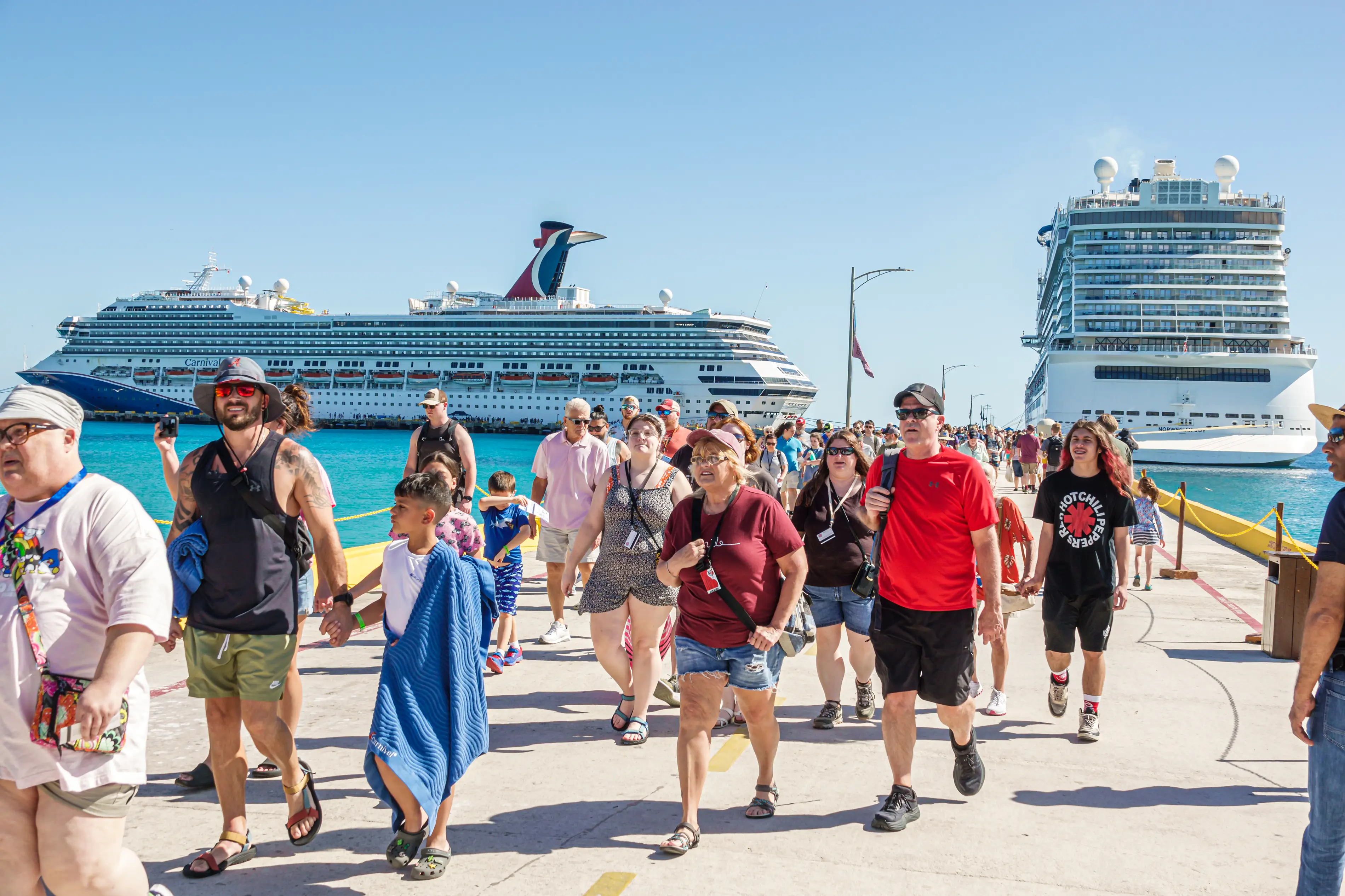 Cruise ship passengers disembarking at Costa Maya, Mexico (Jeff Greenberg/Universal Images Group via Getty Images)