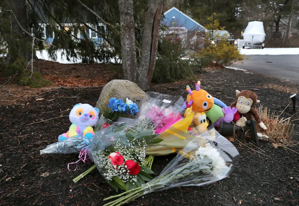 Flowers left at the scene of the tragedy (John Tlumacki/The Boston Globe via Getty Images)