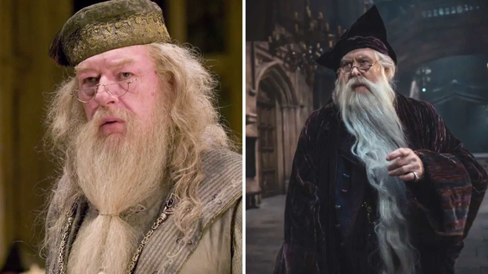 Michael Harris and John Lithgow as Albus Dumbledore (Warners Bros/HBO)