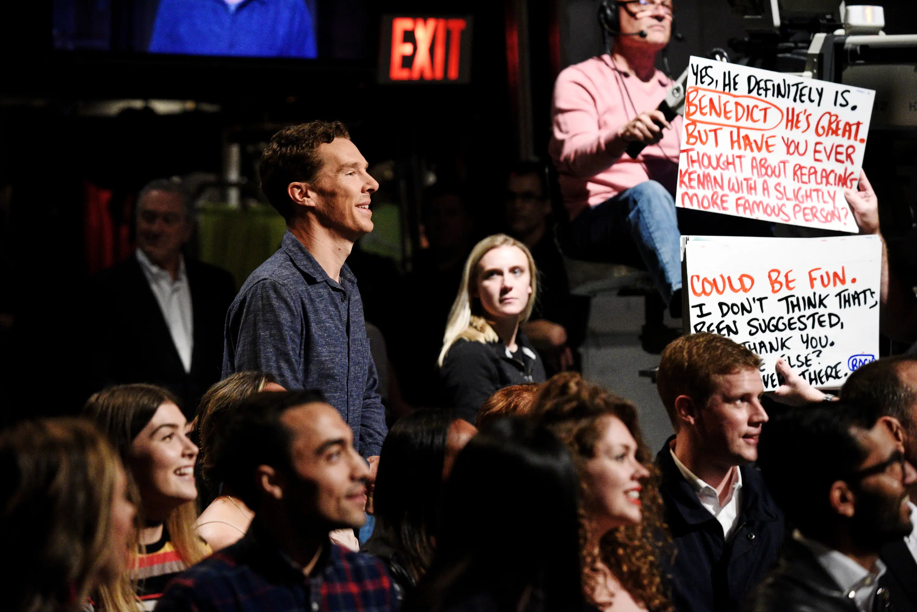 The cue cards are a famous staple of SNL. (Will Heath/NBCU Photo Bank/NBCUniversal via Getty Images via Getty Images)