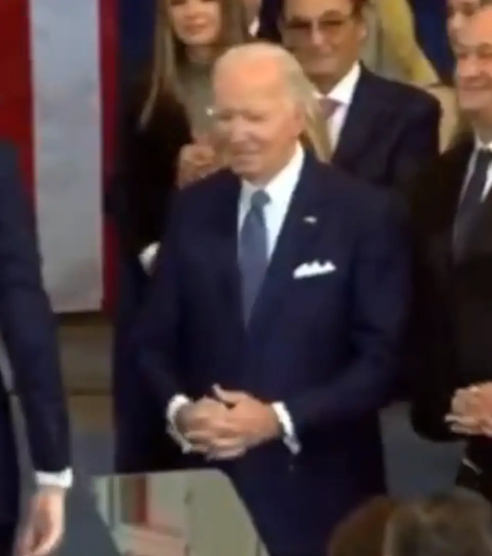 The 82-year-old's expression change dramatically within a matter of seconds (X)