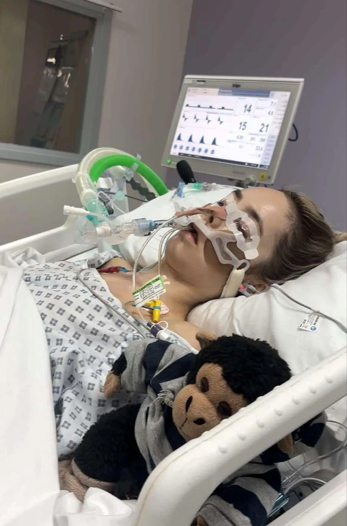 Alderton was put in a medically-induced coma as her body fought the infection (SWNS)