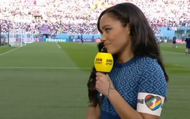 Alex Scott also made a stand after FIFA banned players wearing armbands supporting LGBT+ people during the recent World Cup.
