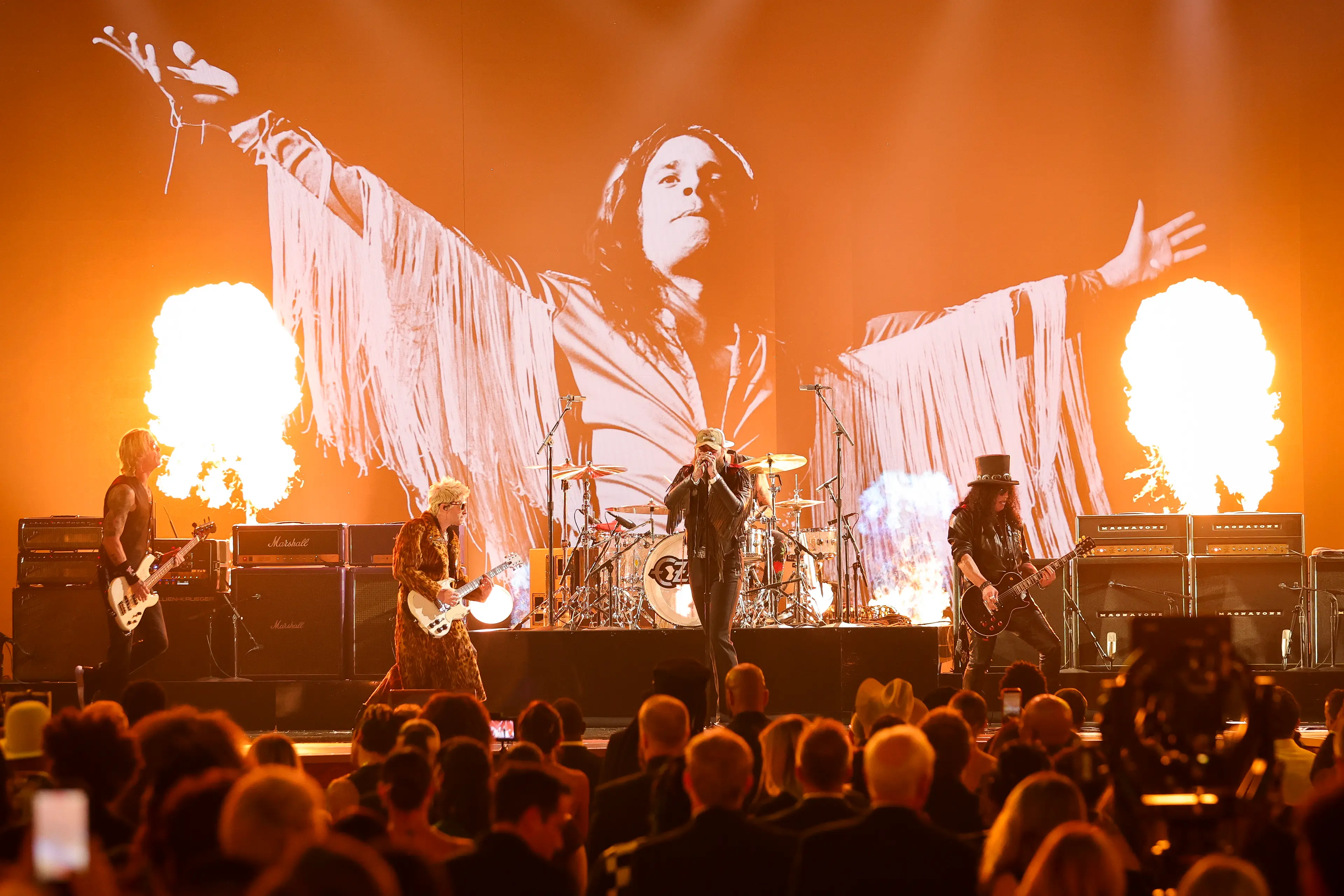 Music stars paid tribute to the late rocker with a rendition of Black Sabbath's 'War Pigs' (Stewart Cook/CBS via Getty Images)