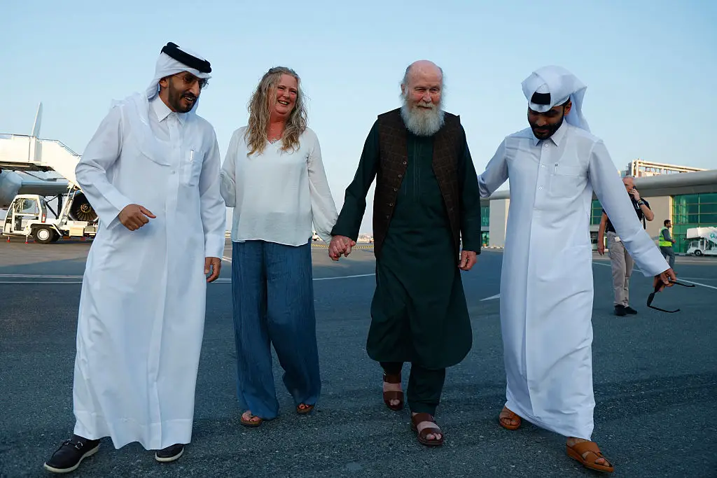 They were delighted to see the Qataris (KARIM JAAFAR/AFP via Getty Images)