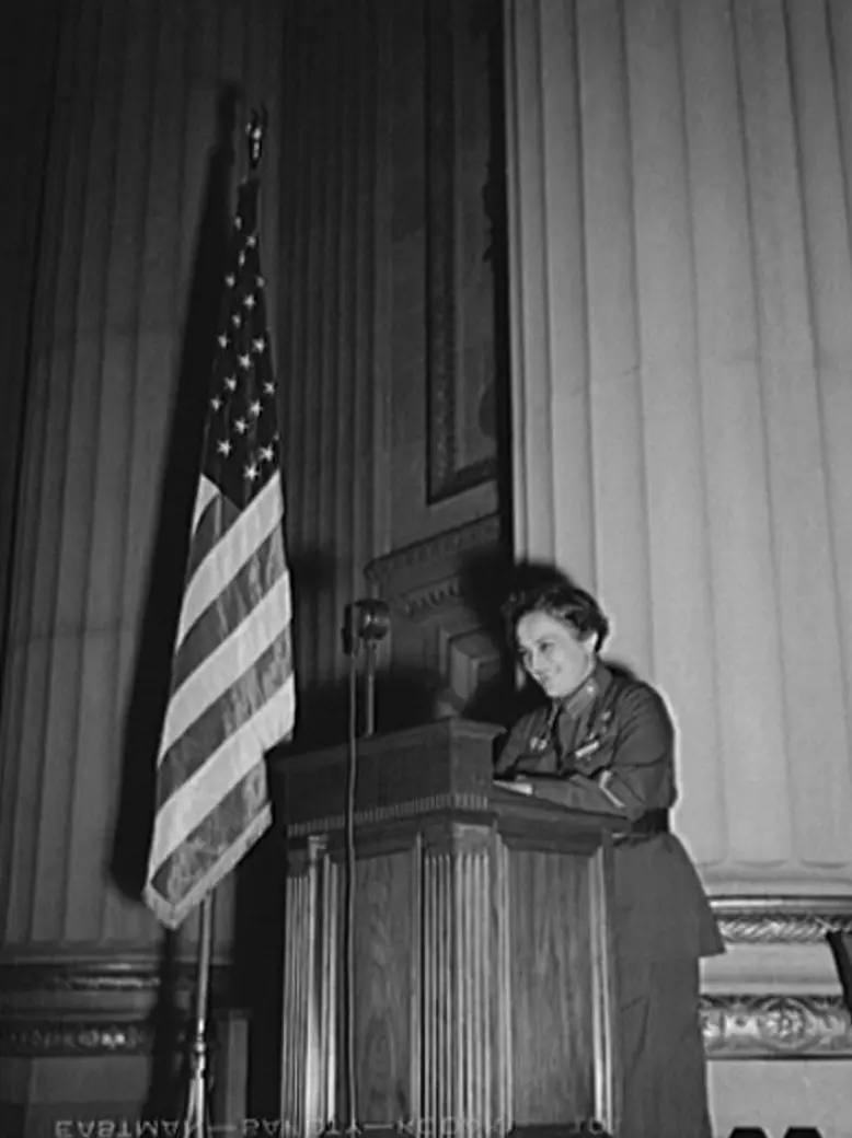 She experienced sexism as she tried to drum up support for the war effort.