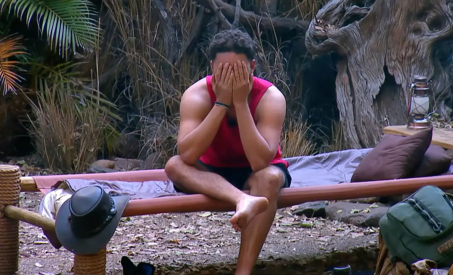 Adam Thomas admitted that he reached 'breaking point' and demanded an apology from I'm A Celeb campmate David Haye (ITV)