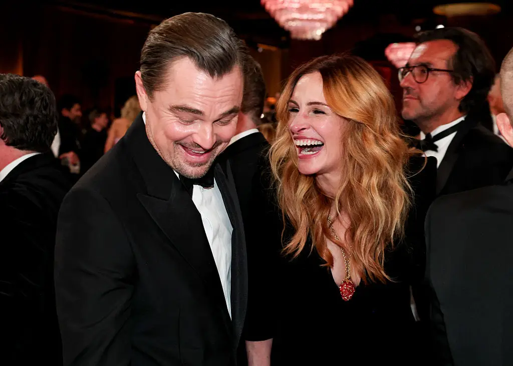 DiCaprio was seen speaking to stars like Julia Roberts and Kate Hudson throughout the night (Christopher Polk/2026GG/Penske Media via Getty Images)