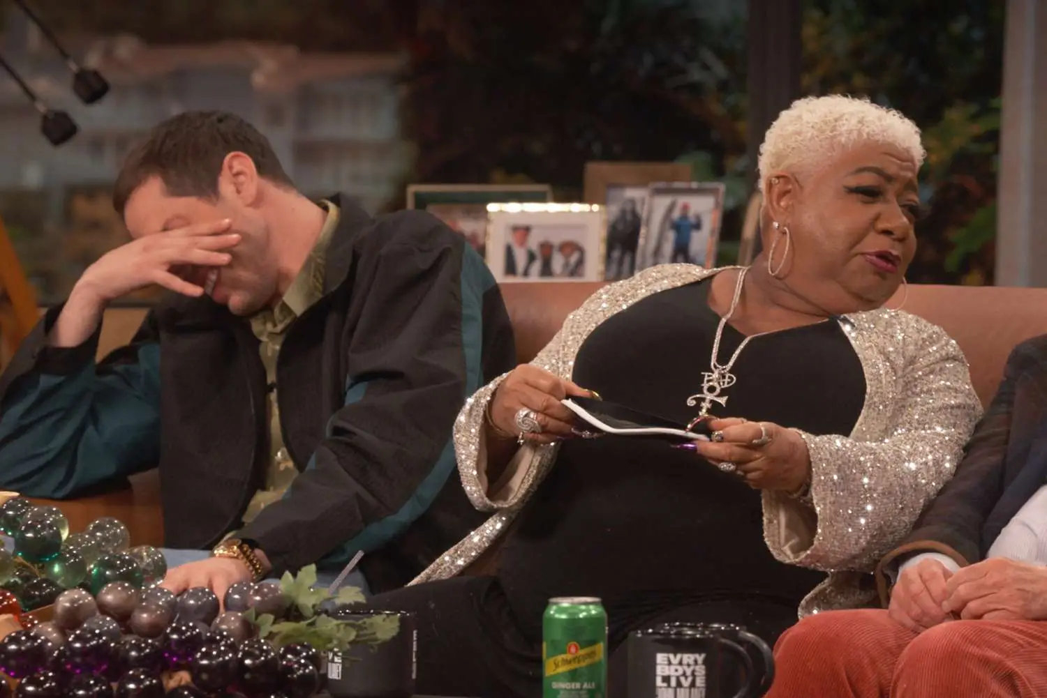 Pete Davidson was left awkwardly looking away after jokes were made about his dating life (Netflix)