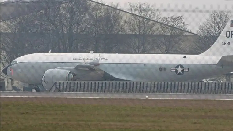 The WC-135R Constant Phoenix, known as the 'nuke sniffer', has landed in the UK (Stephen Huntley)